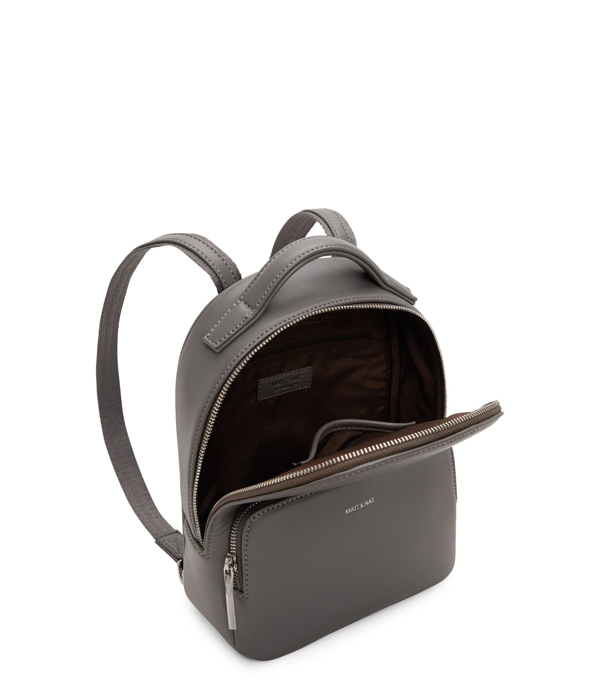 CAROSM Small Vegan Backpack - Loom | Color: Grey - variant::essence