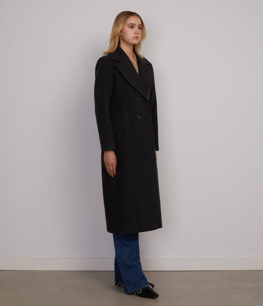 CLARESA Women's Vegan Wool Coat | Color: Black - variant::black