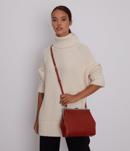REIKA Vegan Frame Crossbody Bag - Vintage | Color: Red - variant::barn
