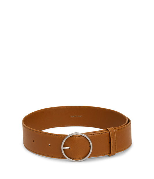 ORA Women's Vegan Wide Belt | Color: Brown - variant::chili