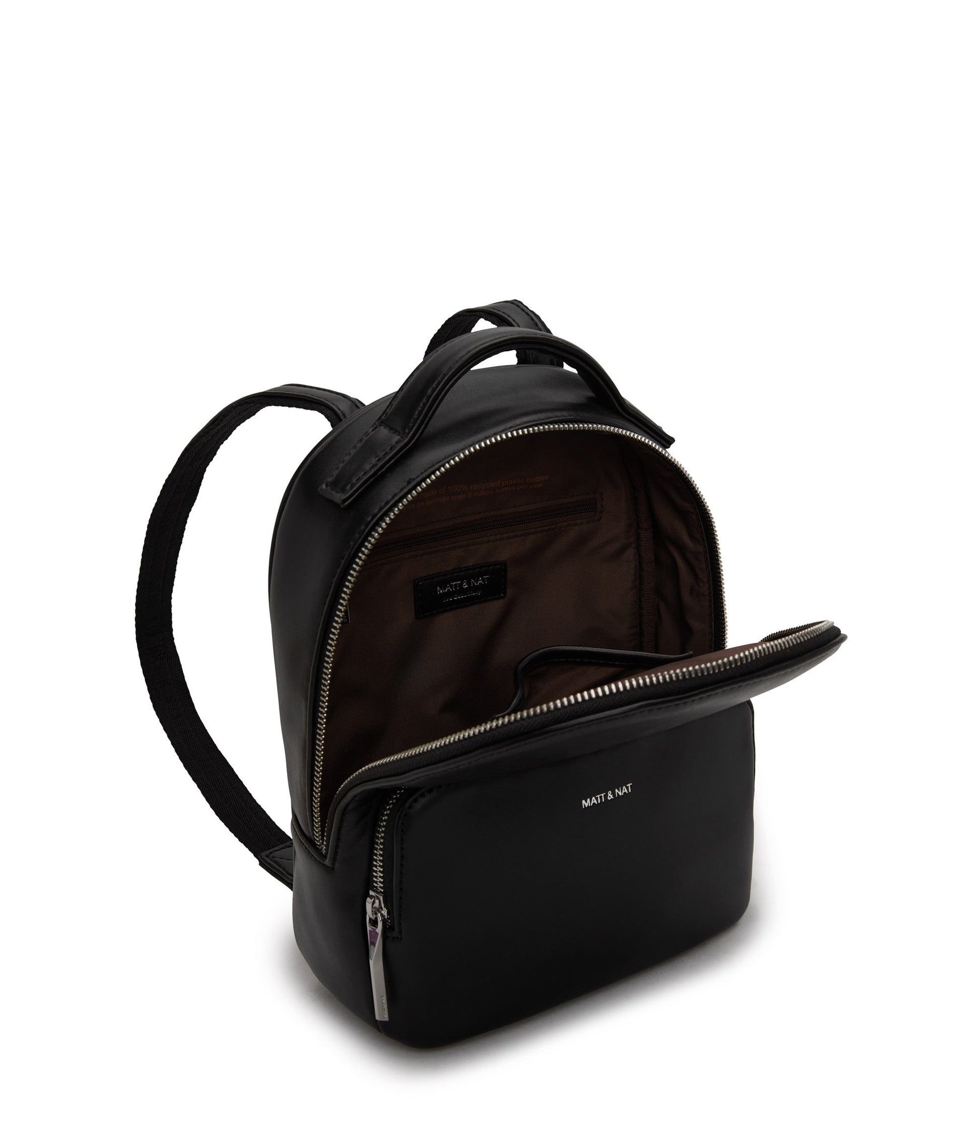 CAROSM Small Vegan Backpack - Loom | Color: Black - variant::black
