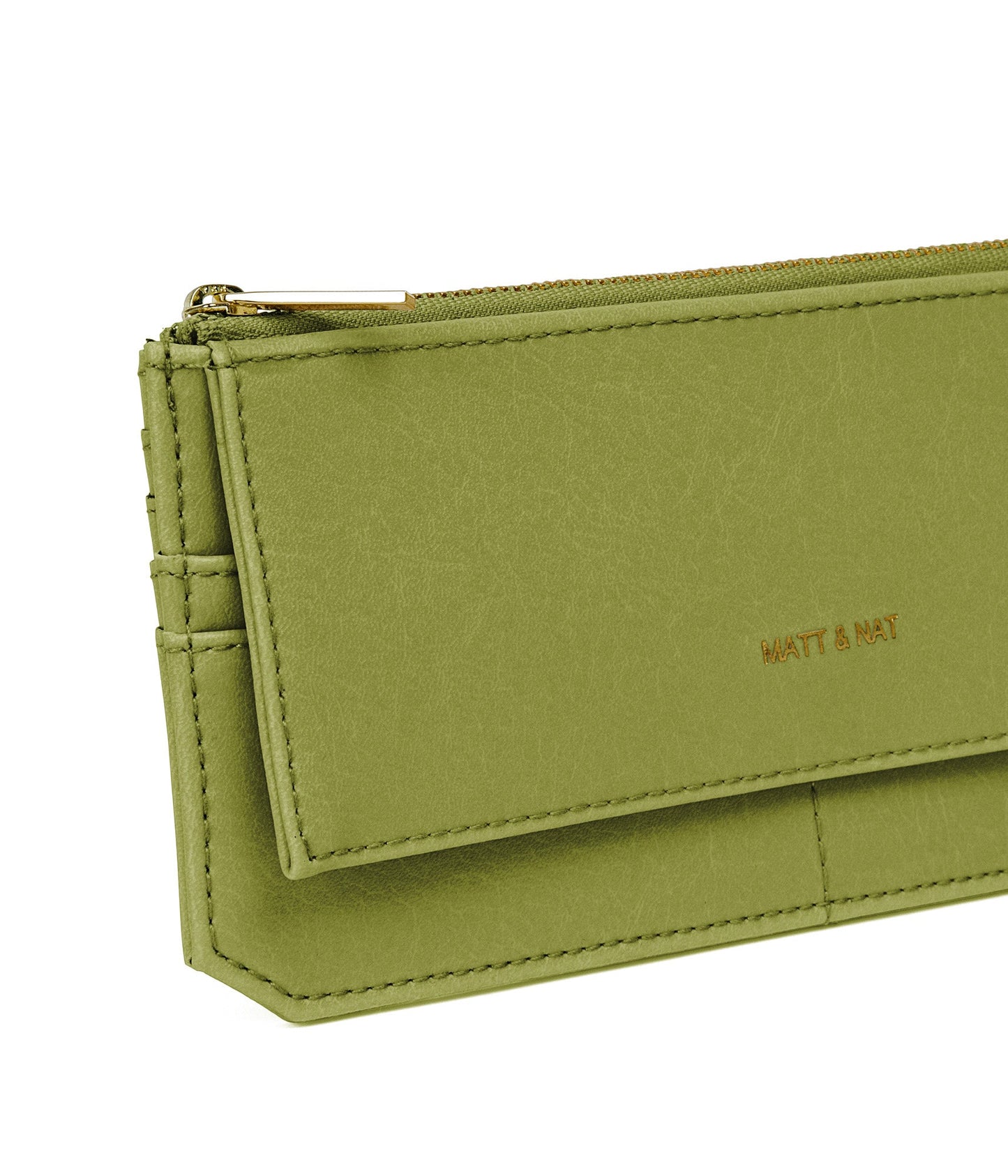 PERLA Vegan Flat Wallet - Vintage | Color: Green - variant::frog