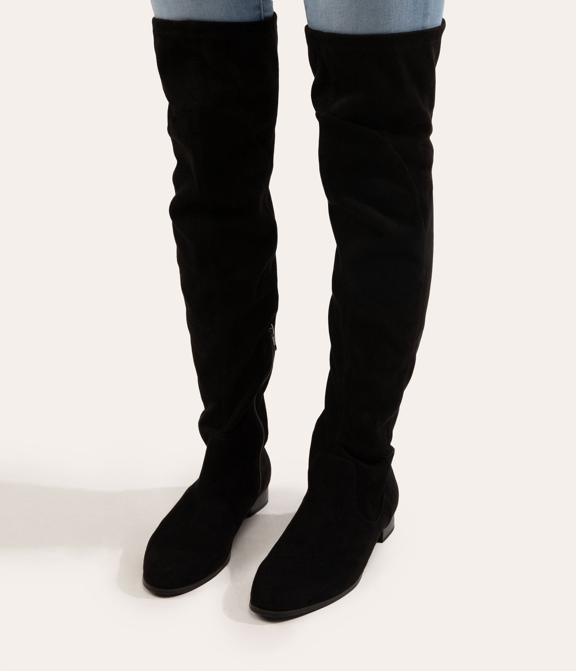 KALLYA Vegan Over The Knee Boots | Color: Black - variant::black
