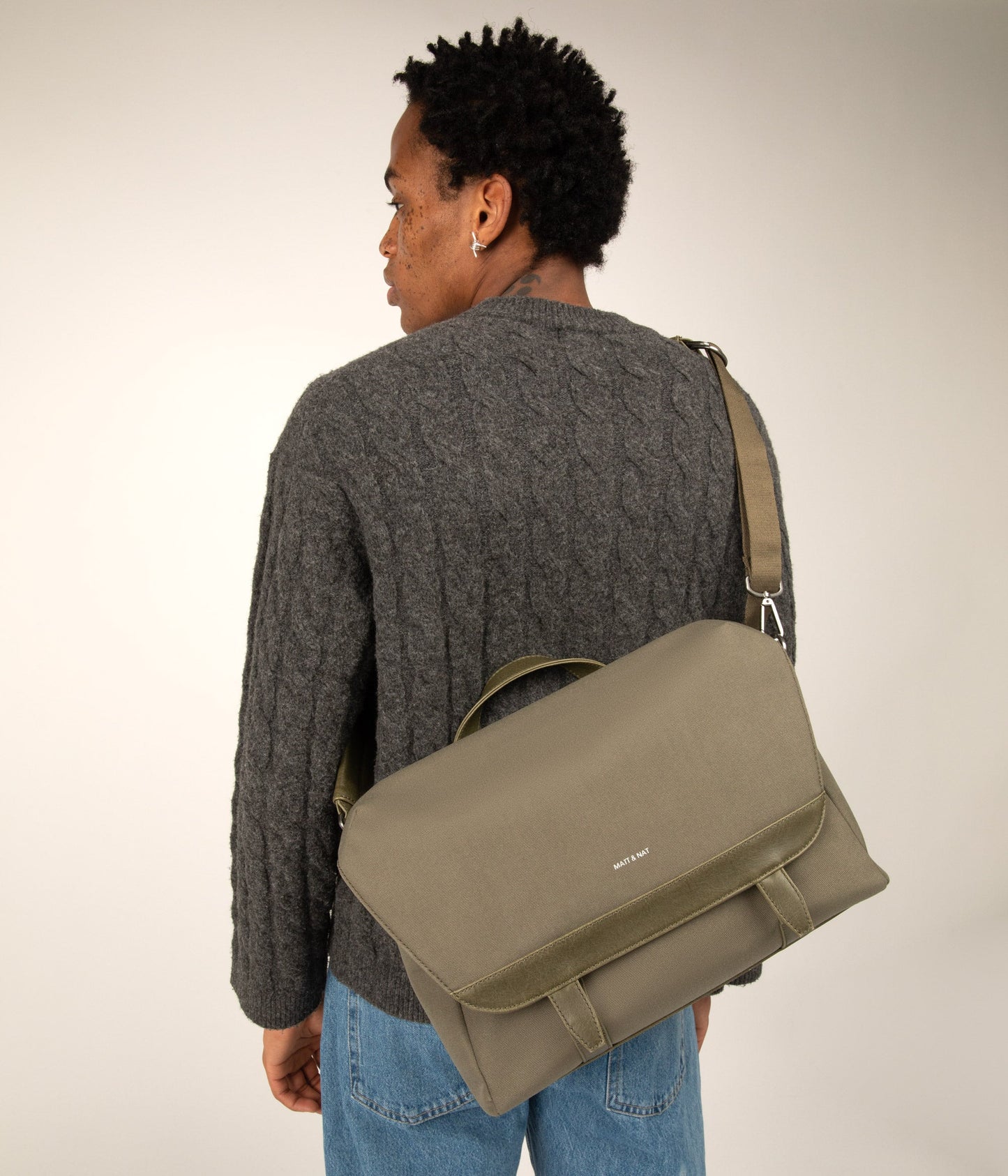 MARTEL Vegan Messenger Bag - Canvas | Color: Brown - variant::chili