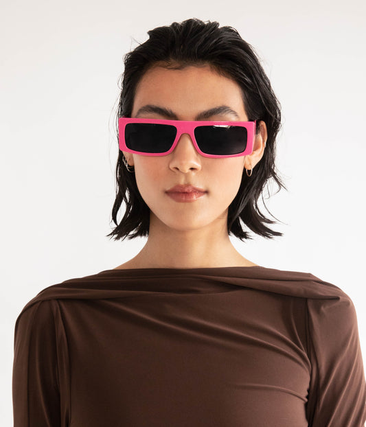 SAWAI-2 Recycled Rectangle Sunglasses | Color: Orange, Brown - variant::orange