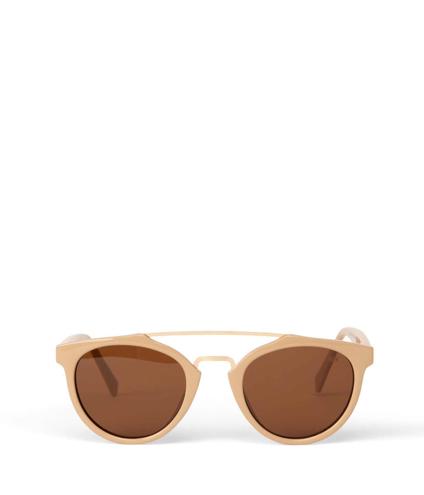 ALDIE-2 Round Recycled Sunglasses | Color: White, Brown - variant::nude