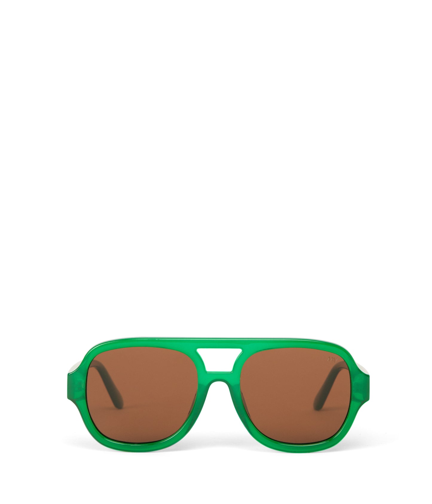 CHOI-2 Recycled Aviator Sunglasses | Color: Green, Brown - variant::green