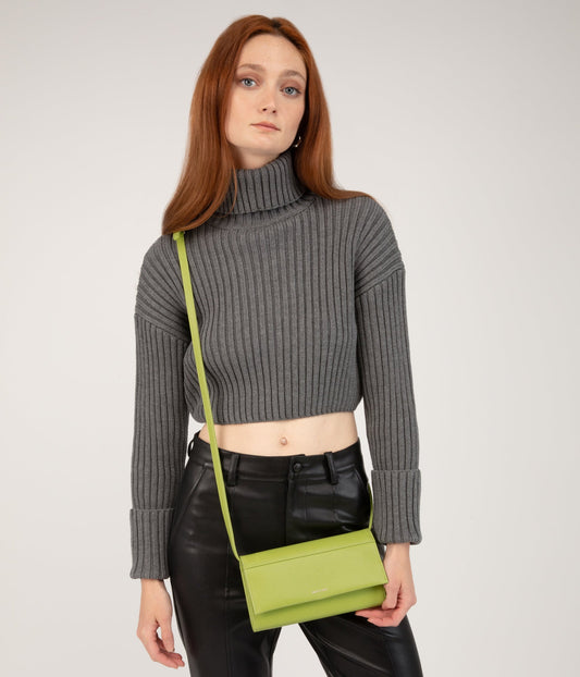 LETTE Vegan Wallet Crossbody Bag - Vintage | Color: Green - variant::honeydew