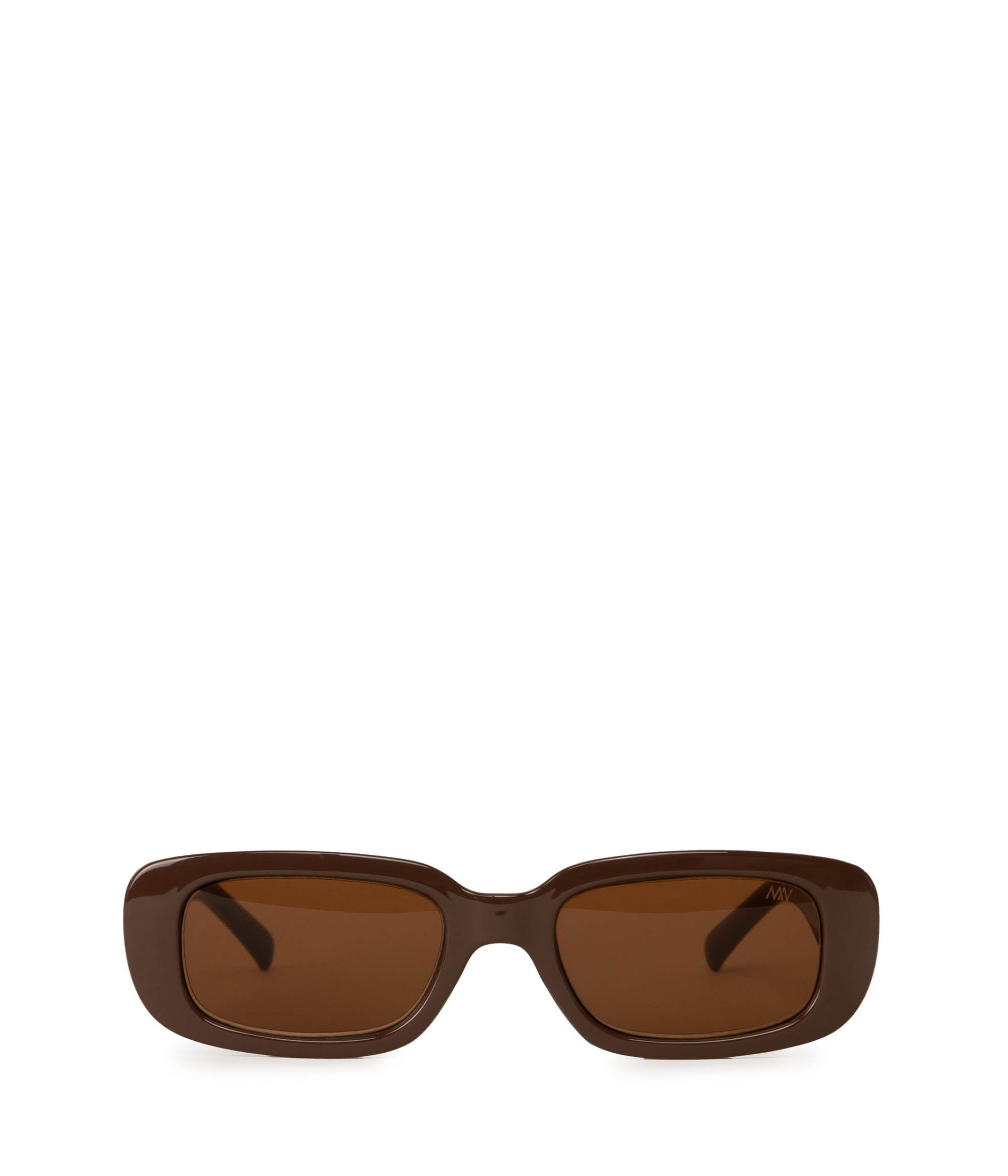 KIIN-2 Recycled Rectangle Sunglasses | Color: Brown - variant::brown