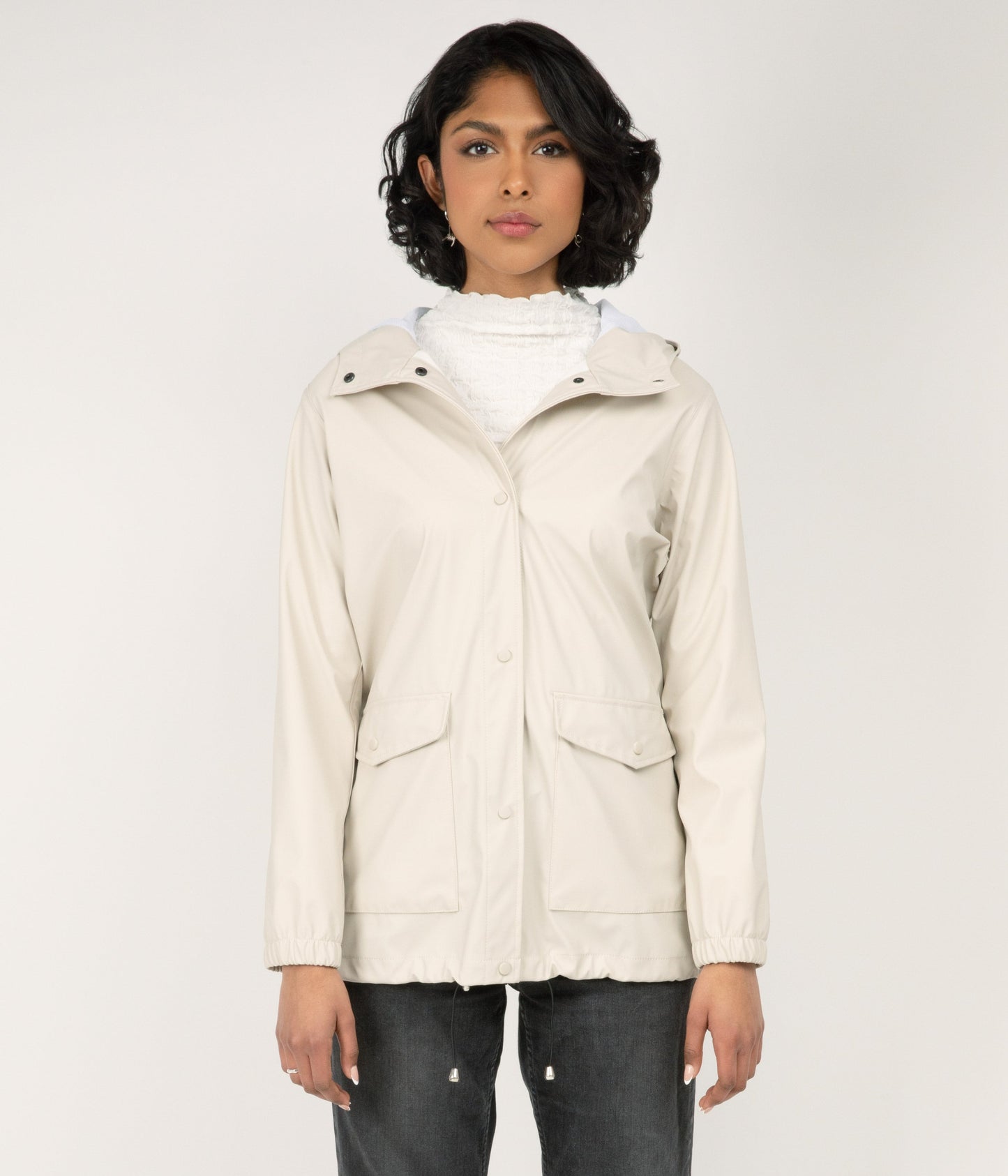 DEMEE Women’s Rain Jacket | Color: White - variant::nude