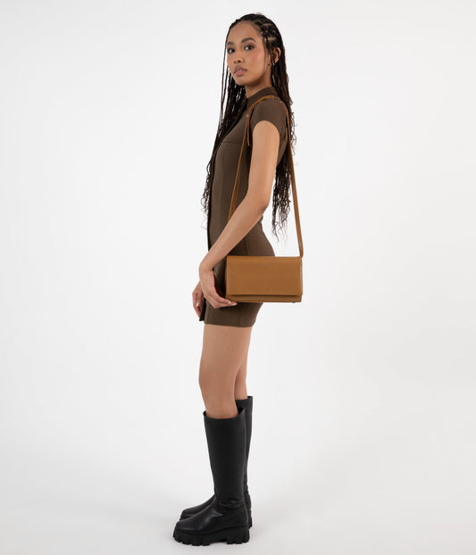 EMI Vegan Crossbody Bag - Purity | Color: Tan, Brown - variant::amber