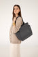 IONA Vegan Tote Bag - Grain | Color: Coal - variant::coal