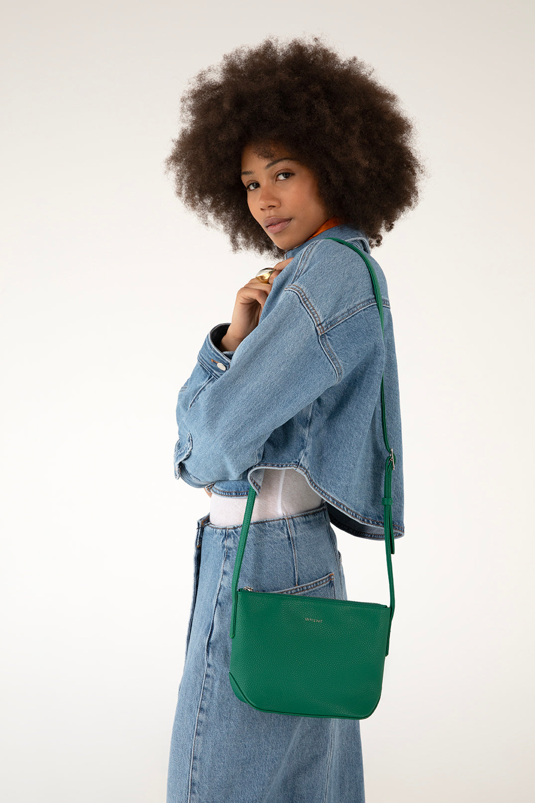 SAM Vegan Crossbody Bag - Grain | Color: Avocado - variant::avocado