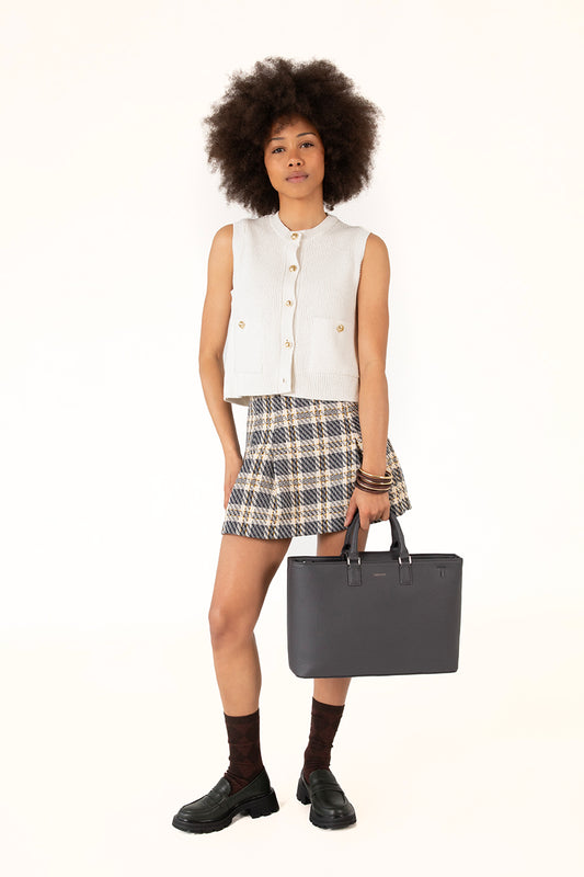 SEVYN Vegan Satchel - Grain | Color: Black - variant::black