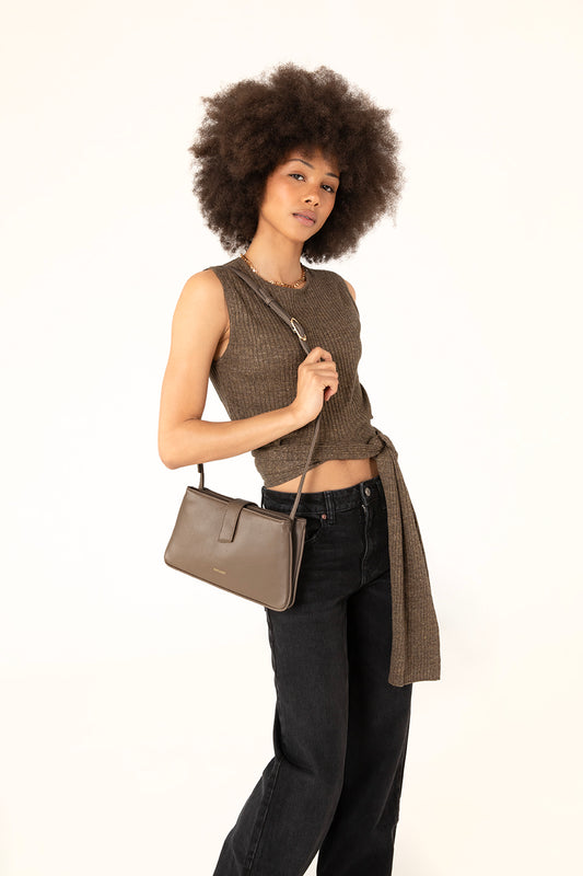 ADELINE Vegan Crossbody Bag - Theme | Color: Coffee - variant::coffee