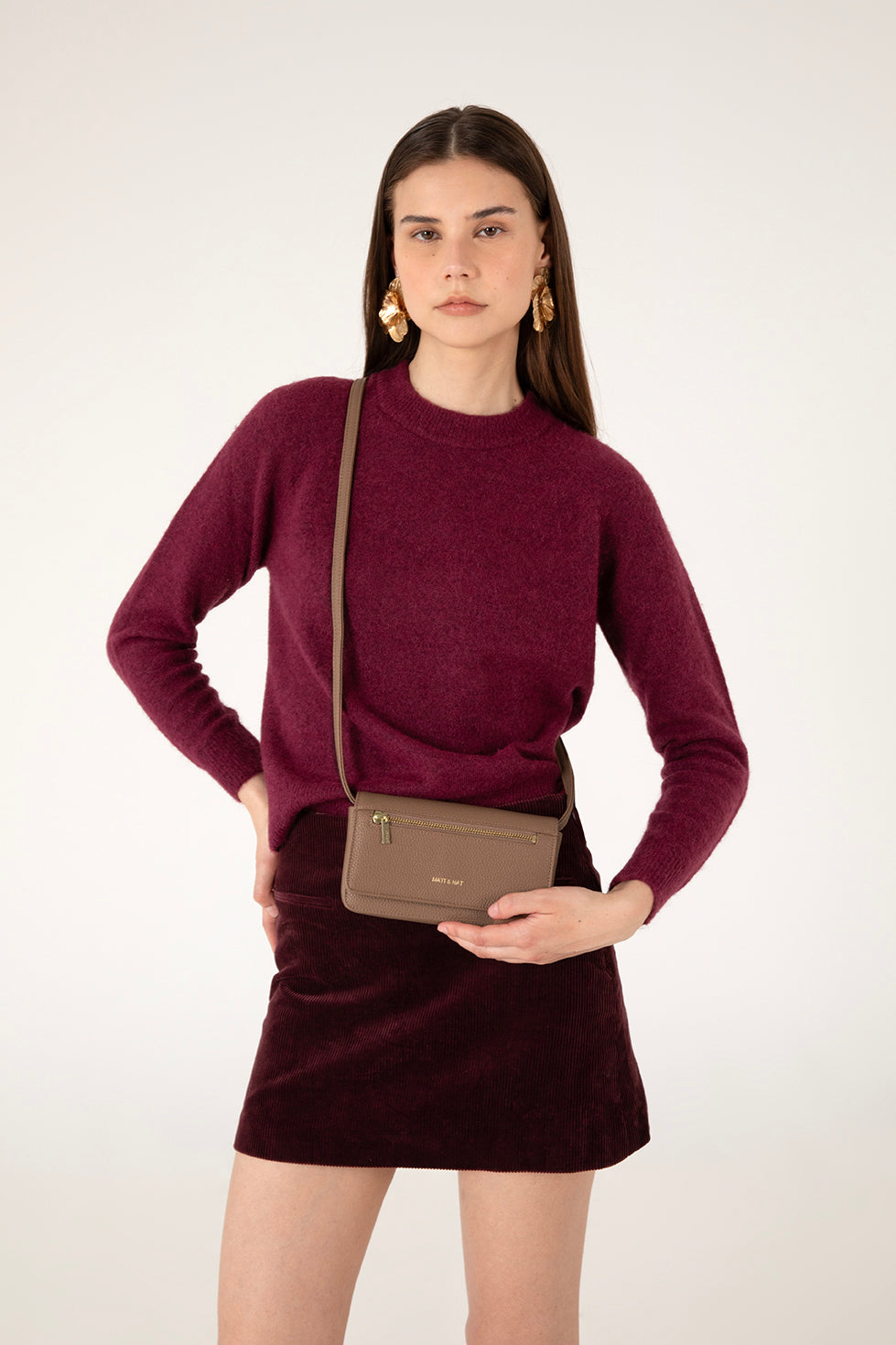 ERIN Vegan Crossbody Bag - Grain | Color: Coal - variant::coal