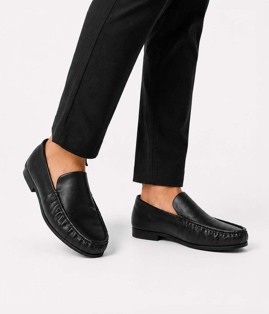 EZRI Men's Vegan Loafers | Color: Black - variant::black