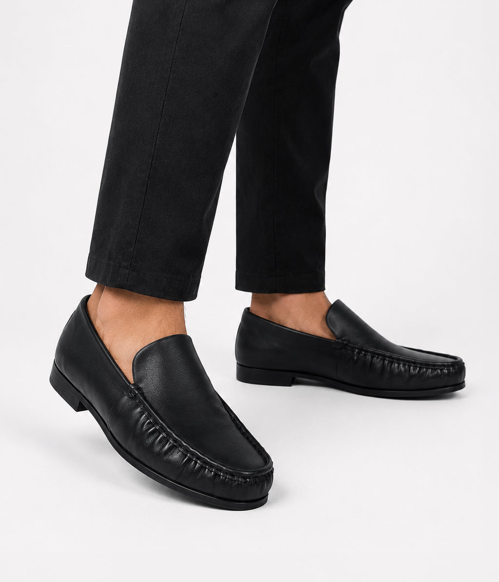 EZRI Men's Vegan Loafers | Color: Black - variant::black