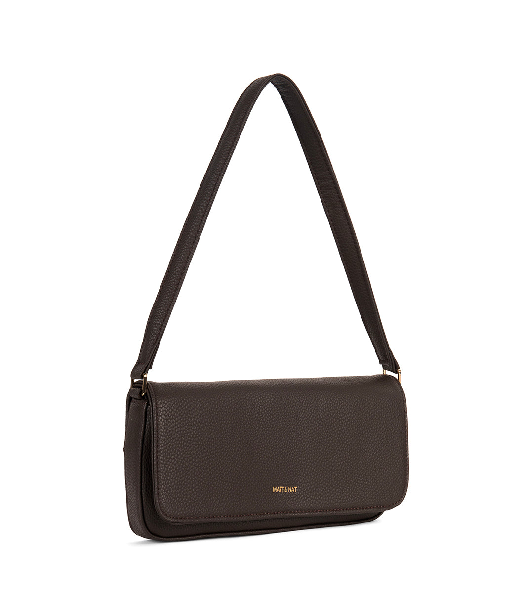 ENA Vegan Shoulder Bag - Grain | Color: Fudge - variant::fudge