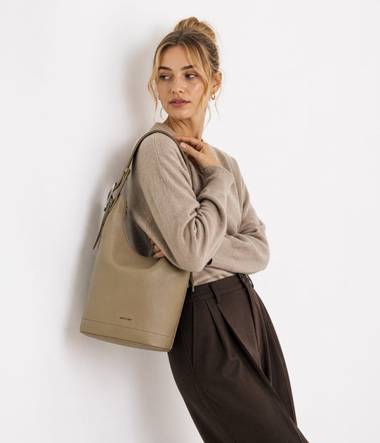 JESA Vegan Hobo Bag - Grain | Color: Almond - variant::almond