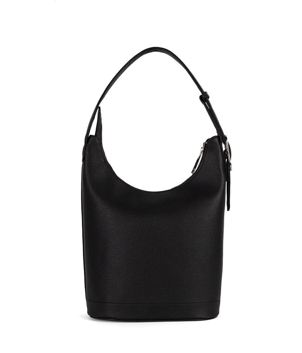 JESA Vegan Hobo Bag - Grain | Color: Black - variant::black