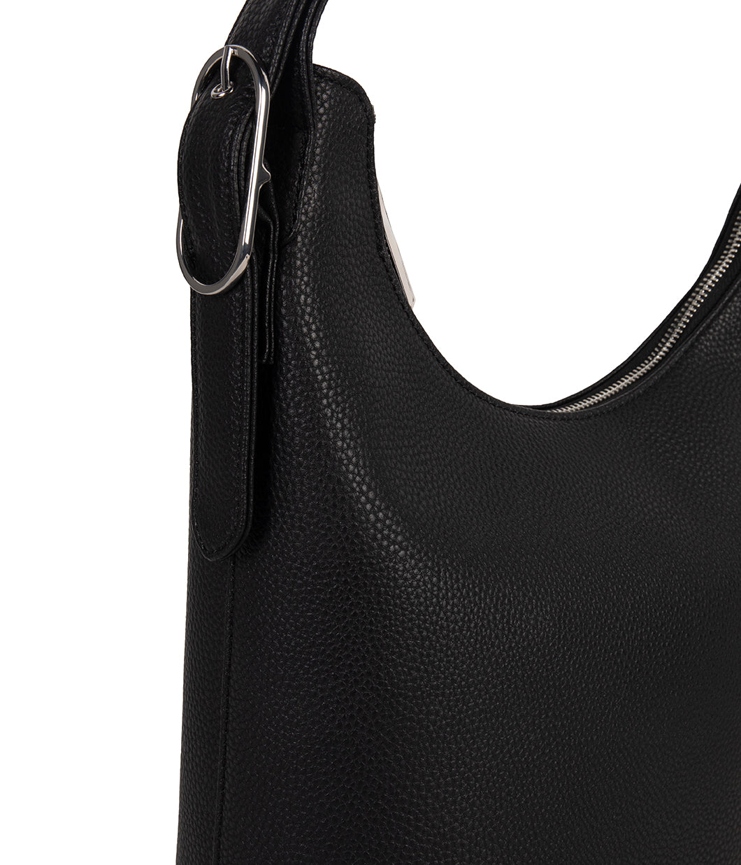 JESA Vegan Hobo Bag - Grain | Color: Black - variant::black