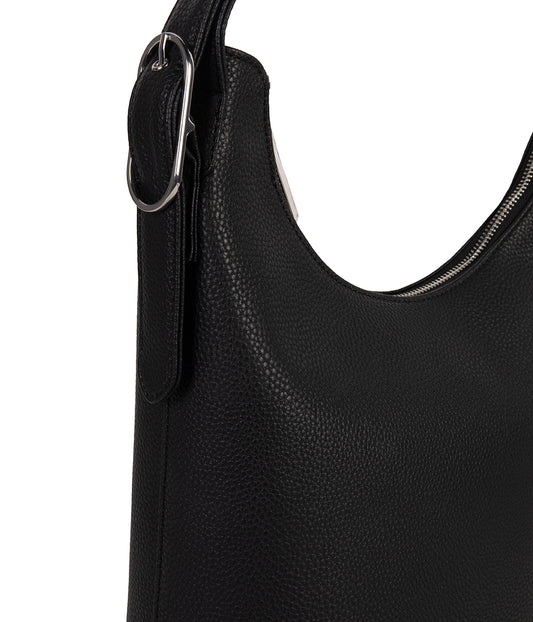 JESA Vegan Hobo Bag - Grain | Color: Black - variant::black