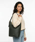 JESA Vegan Hobo Bag - Grain | Color: Black - variant::black