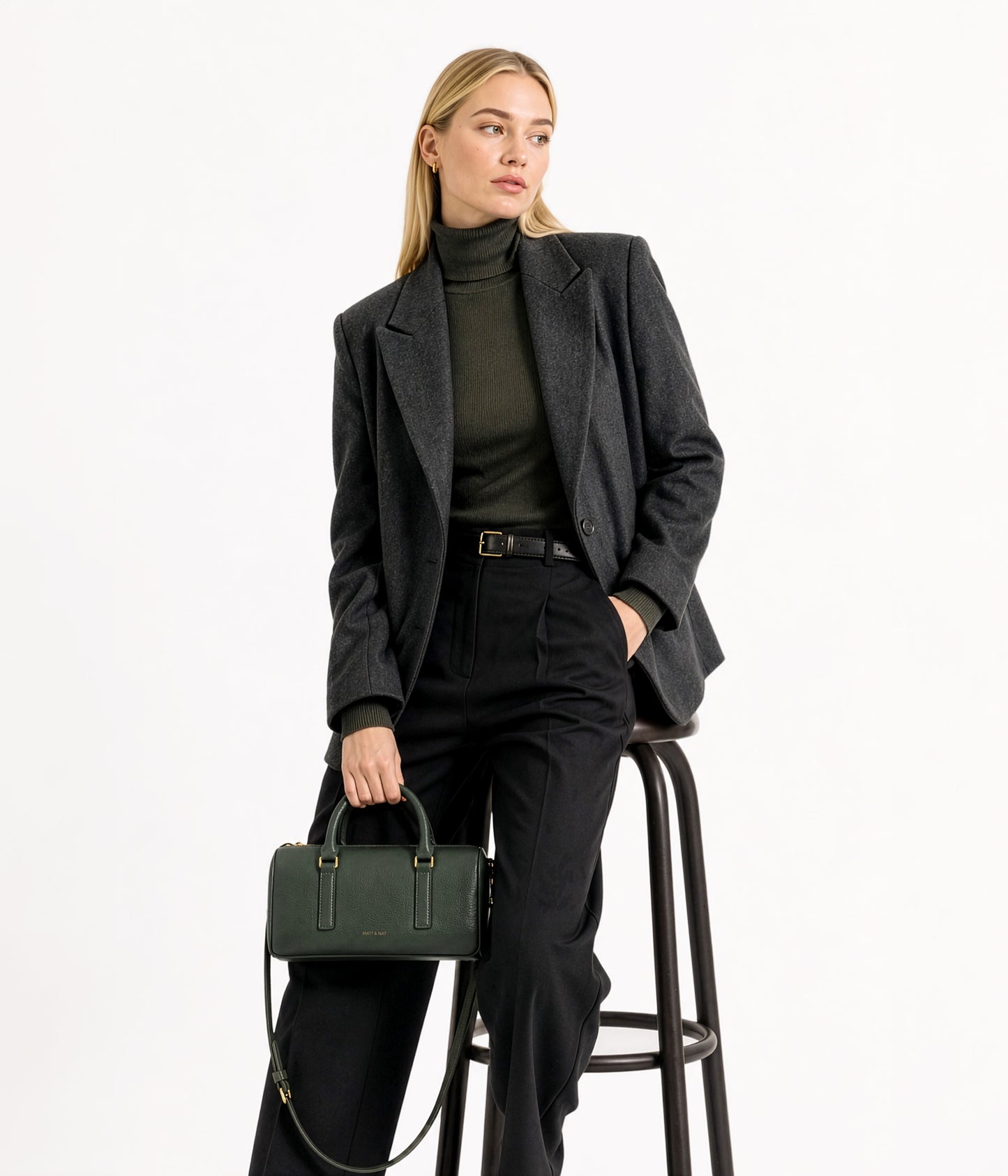 LUCE Vegan Crossbody Bag - Grain | Color: Almond - variant::almond