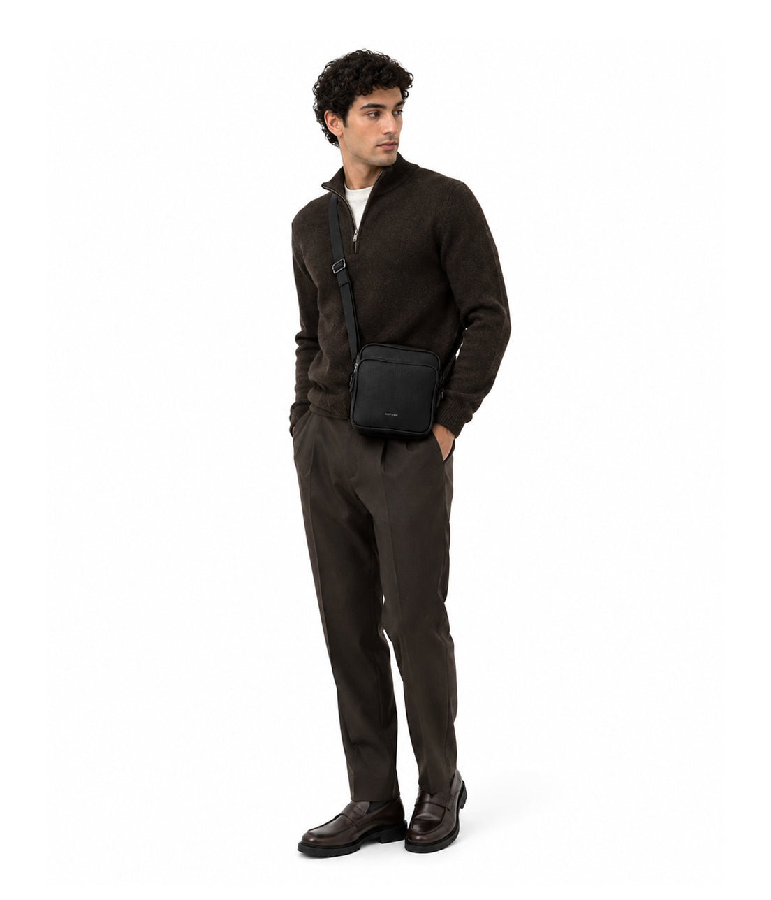 MARC Vegan Crossbody Bag - Grain | Color: Black - variant::black