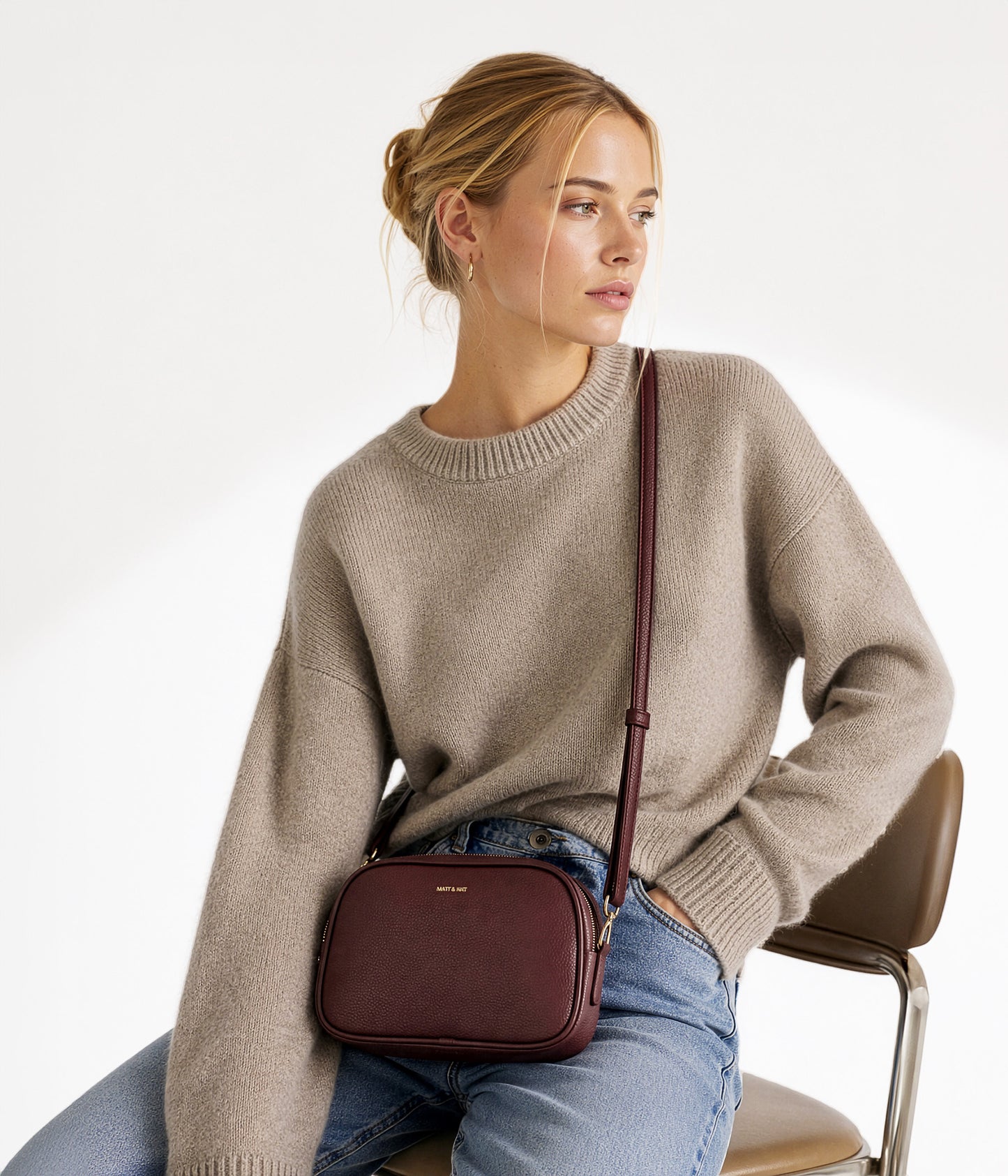 PAIR Vegan Crossbody Bag - Grain | Color: Fudge - variant::fudge