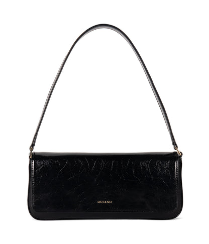 ENA Vegan Shoulder Bag - Groove | Color: Black - variant::black