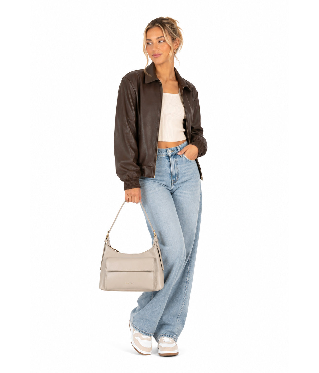 BEL Vegan Shoulder Bag - Theme | Color: Black - variant::black