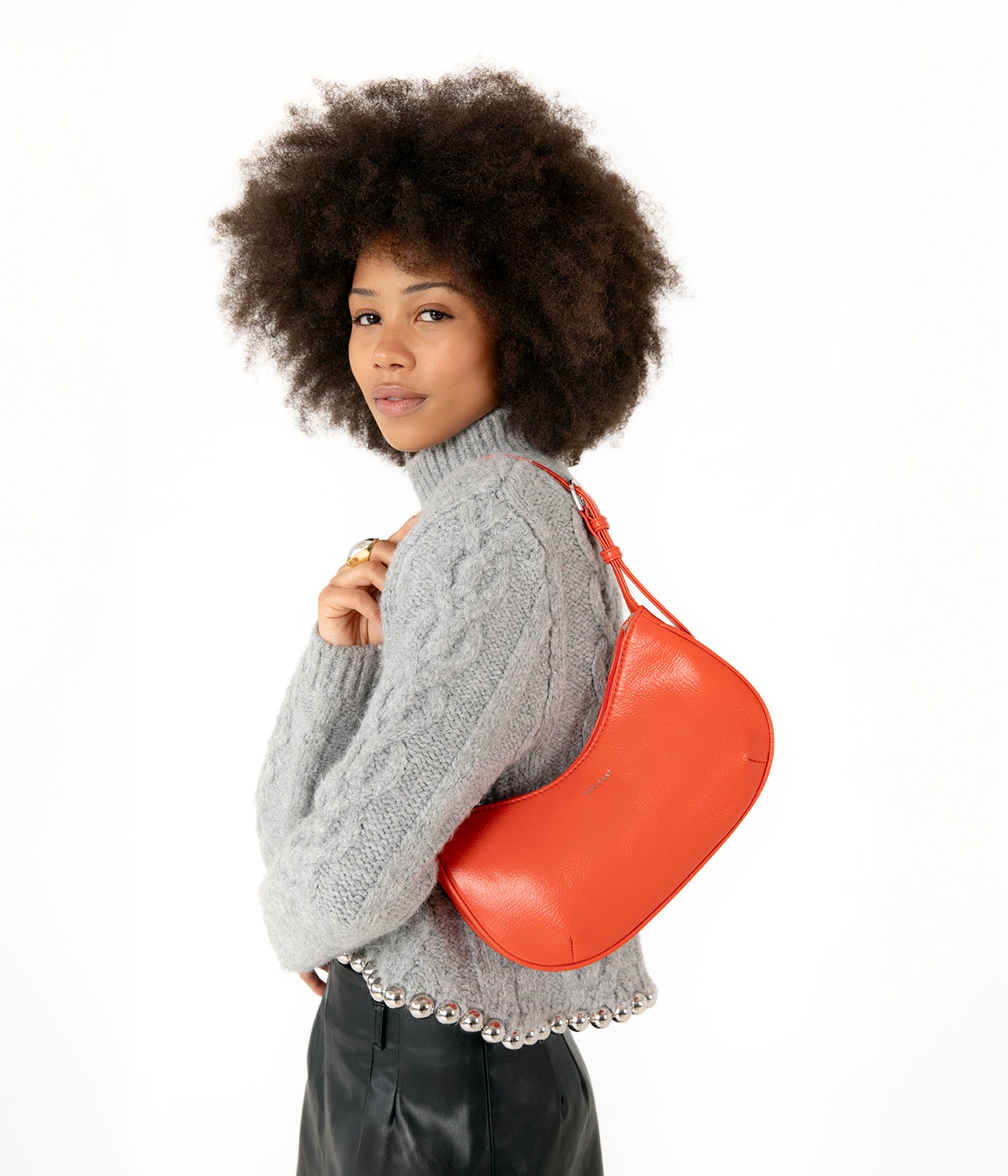 MARI Vegan Shoulder Bag - Theme | Color: Rust - variant::rust