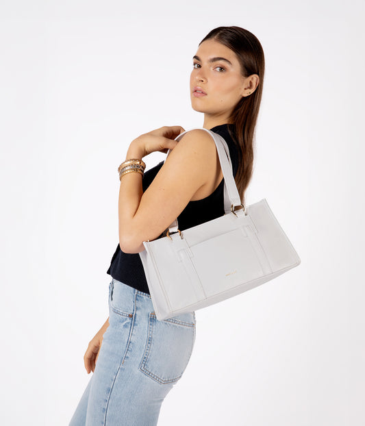 ZARIA Vegan Tote Satchel Bag - Theme | Color: Lunar - variant::lunar