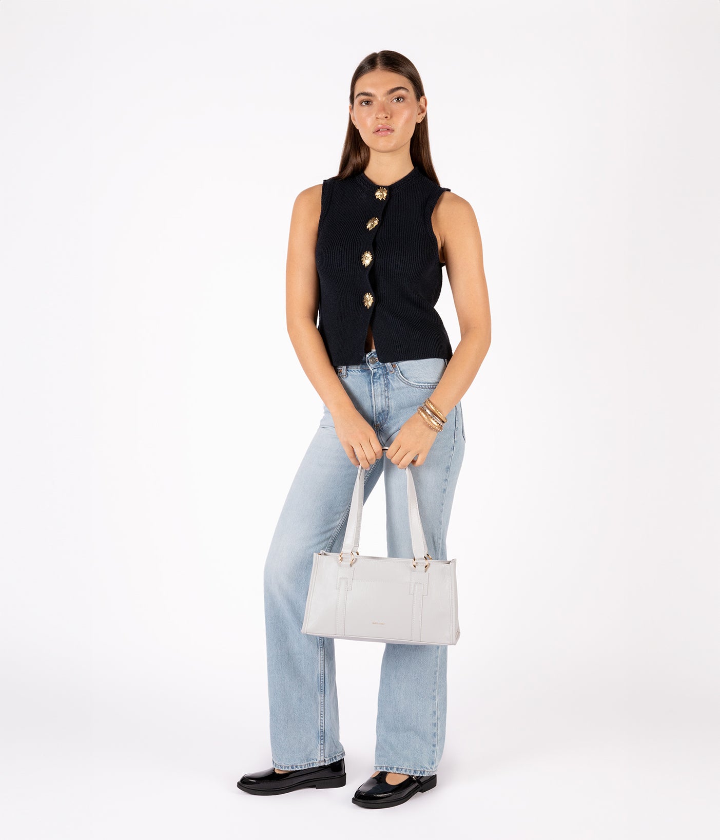 ZARIA Vegan Tote Satchel Bag - Theme | Color: Lunar - variant::lunar