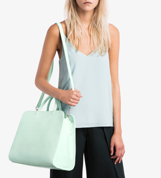 TIA Vegan Satchel - Loom | Color: Green - variant::mint