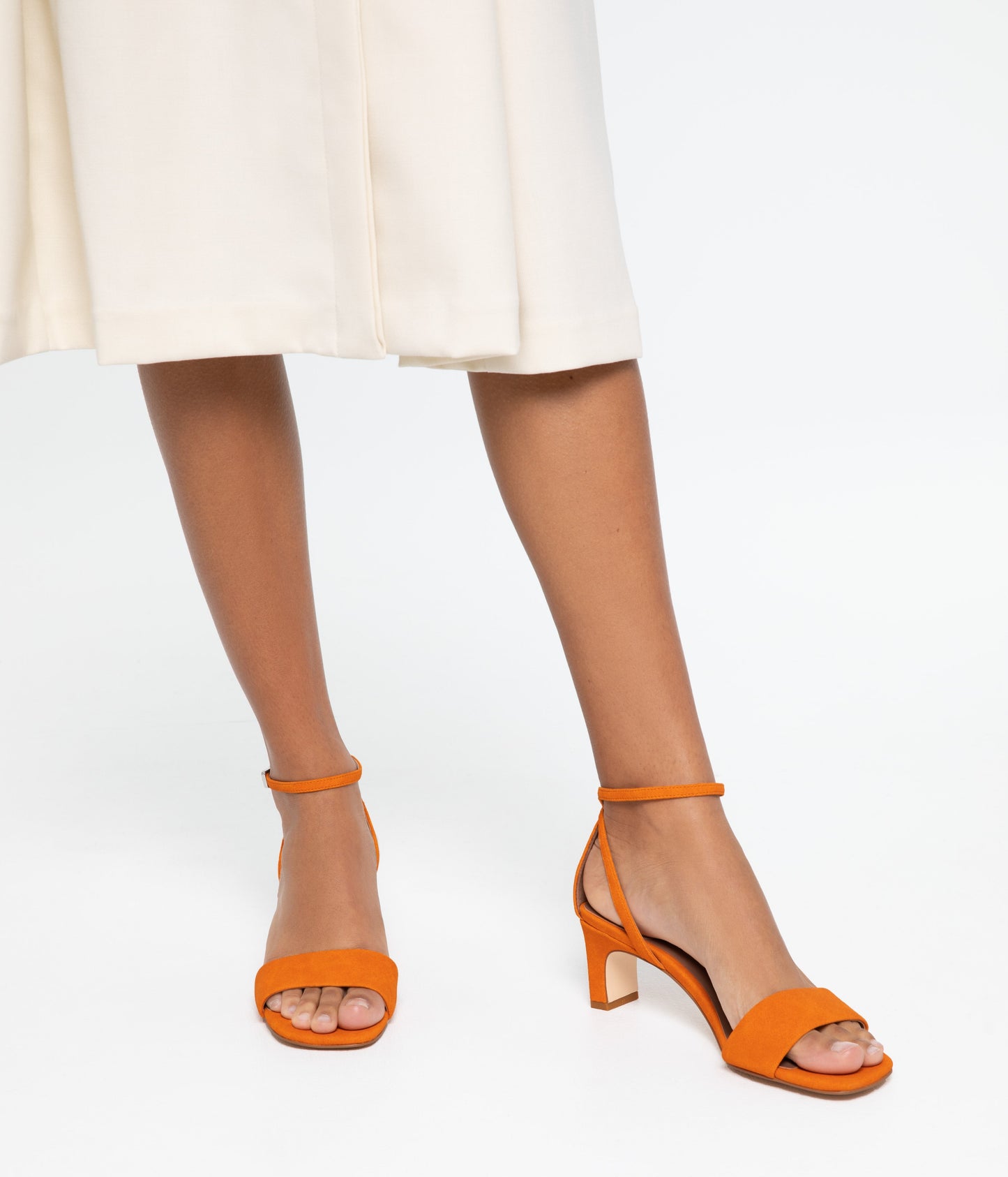 ELODIE Women's Vegan High Heel Sandals | Color: Orange - variant:orange