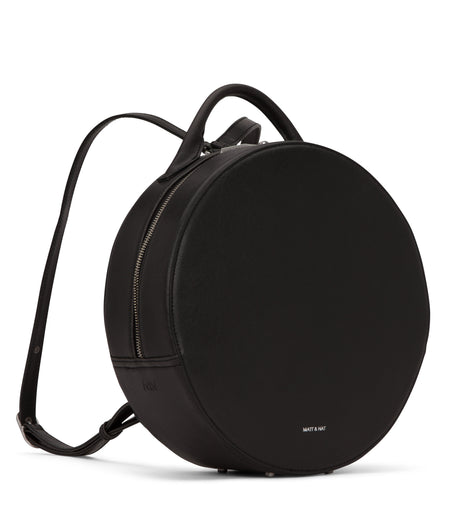 Kiara Vegan Round Backpack- Vintage | Color: Black- variant::Black