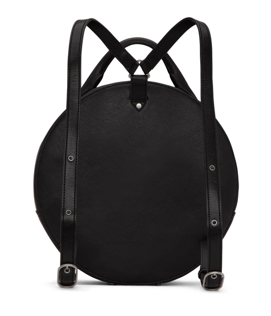 Kiara Vegan Round Backpack- Vintage | Color: Black- variant::Black