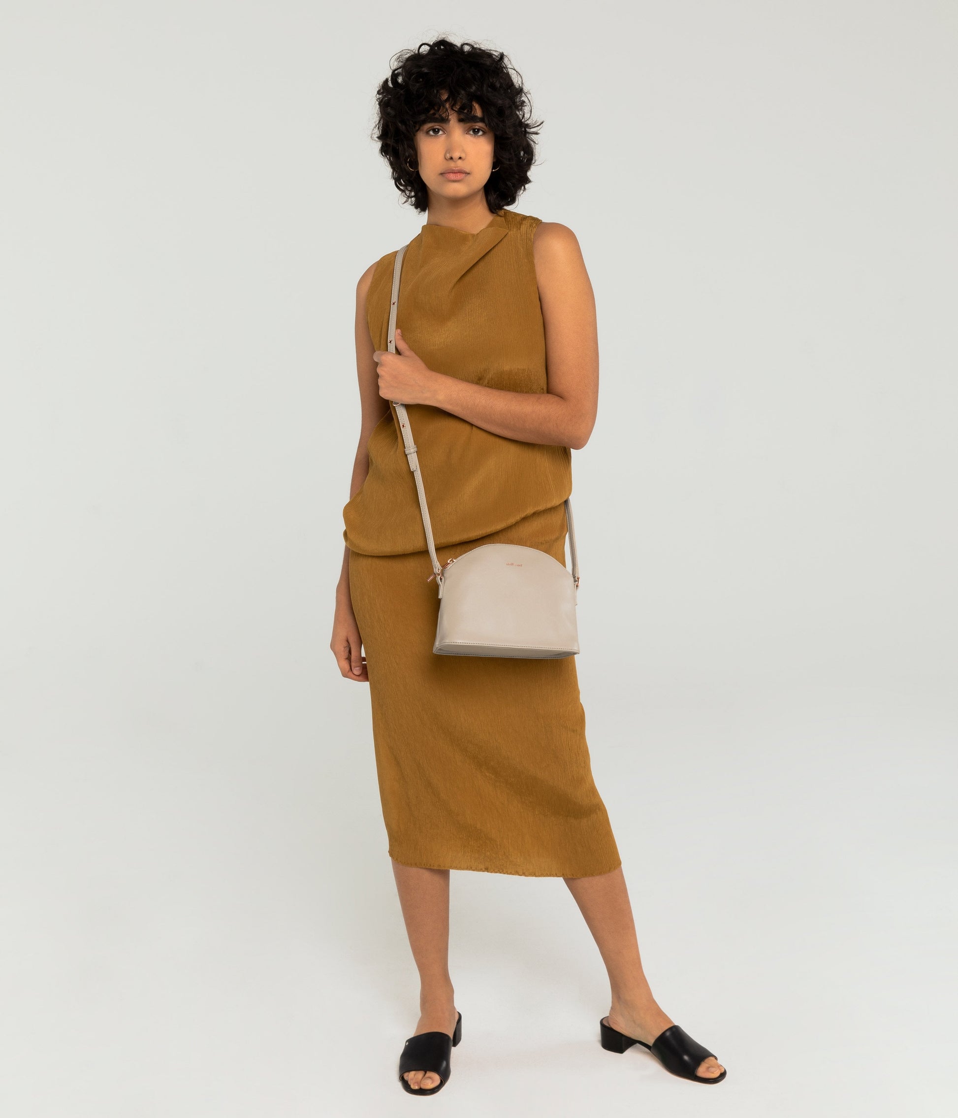 LEONA Vegan Crossbody Bag - Loom | Color: Tan - variant::maple