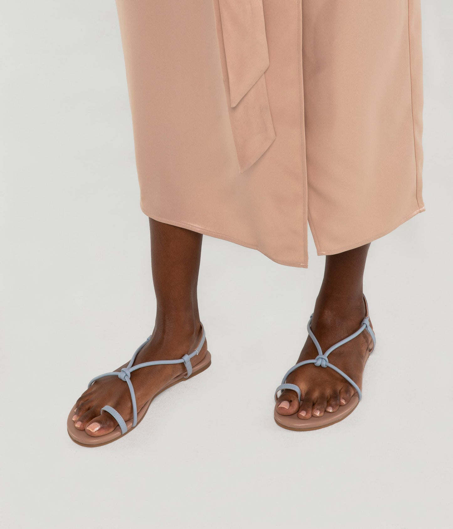 ARTIE Women's Vegan Flat Sandals | Color: Blue - variant::breeze