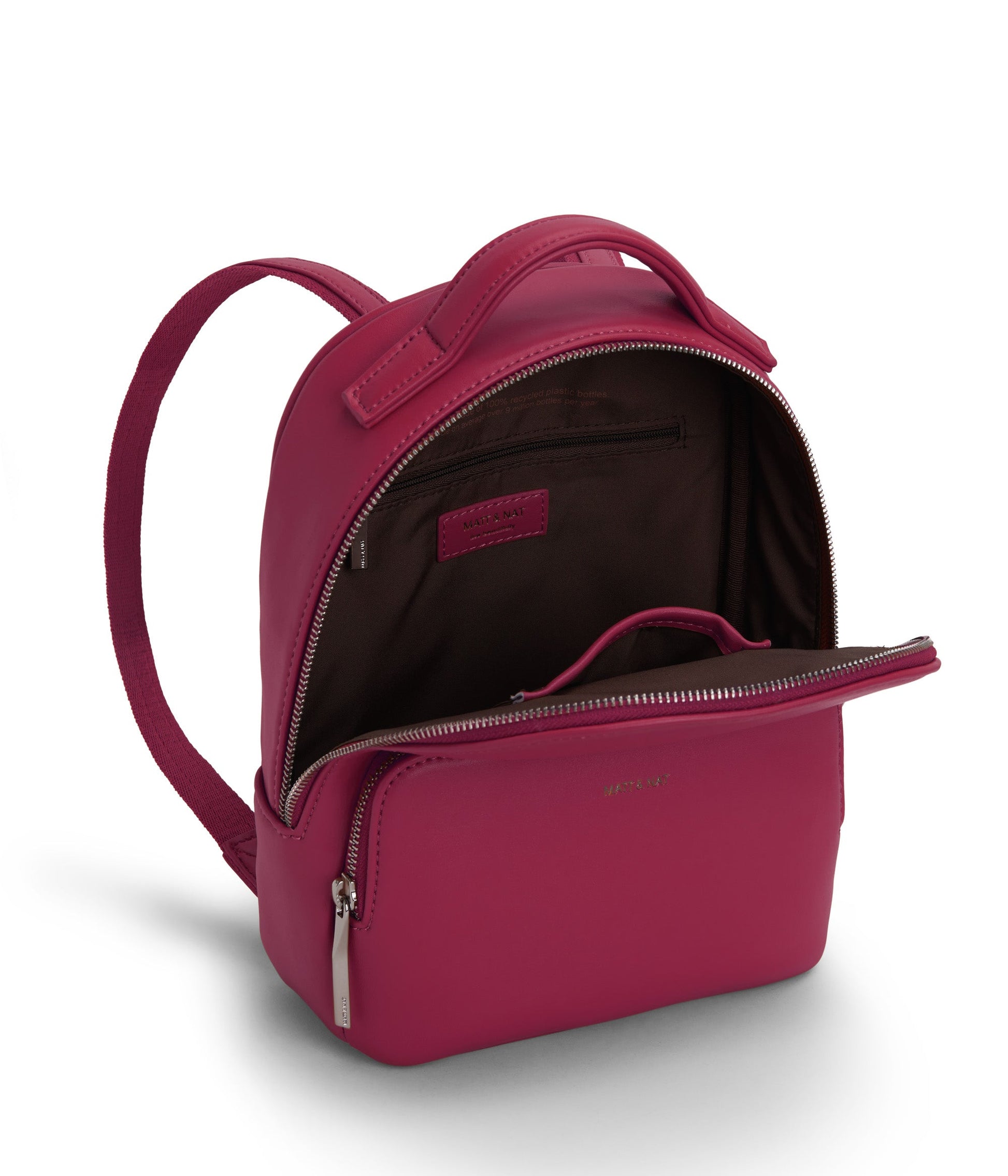 CAROSM Small Vegan Backpack - Loom | Color: Pink - variant::tulip