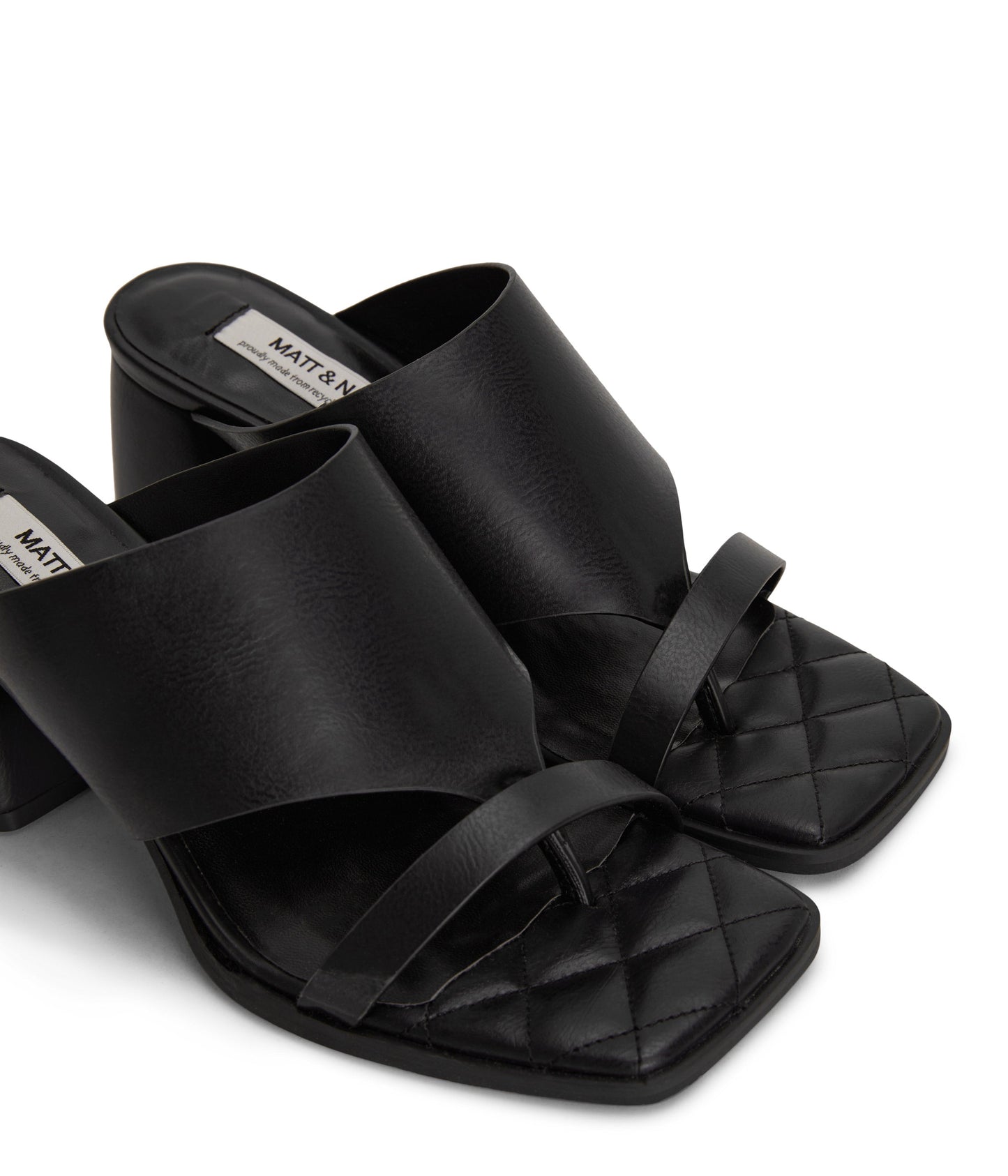 KITT Women's Vegan Block Heel Sandals | Color: Black - variant::black