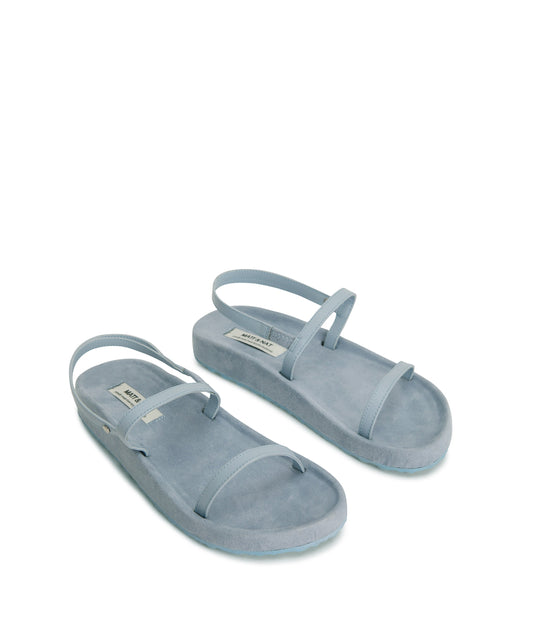 MAHER Women's Vegan Slip On Sandals | Color: Blue - variant::breeze