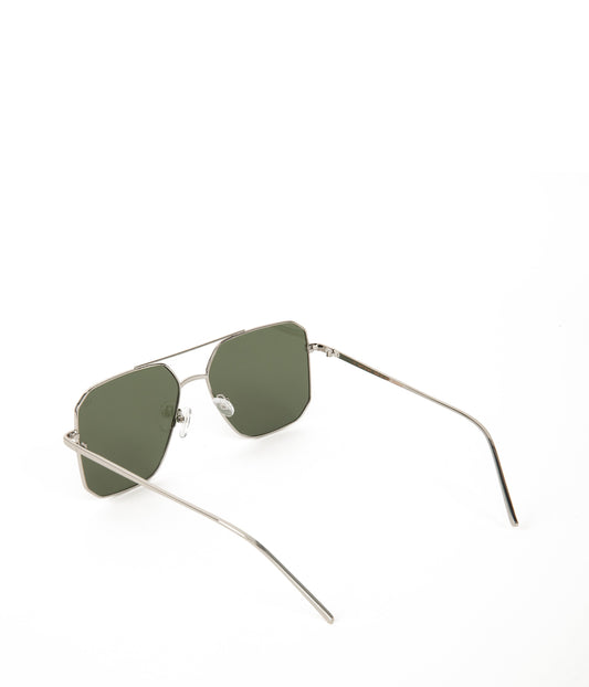 IZAN Aviator Sunglasses | Color: Grey, Green - variant::silver