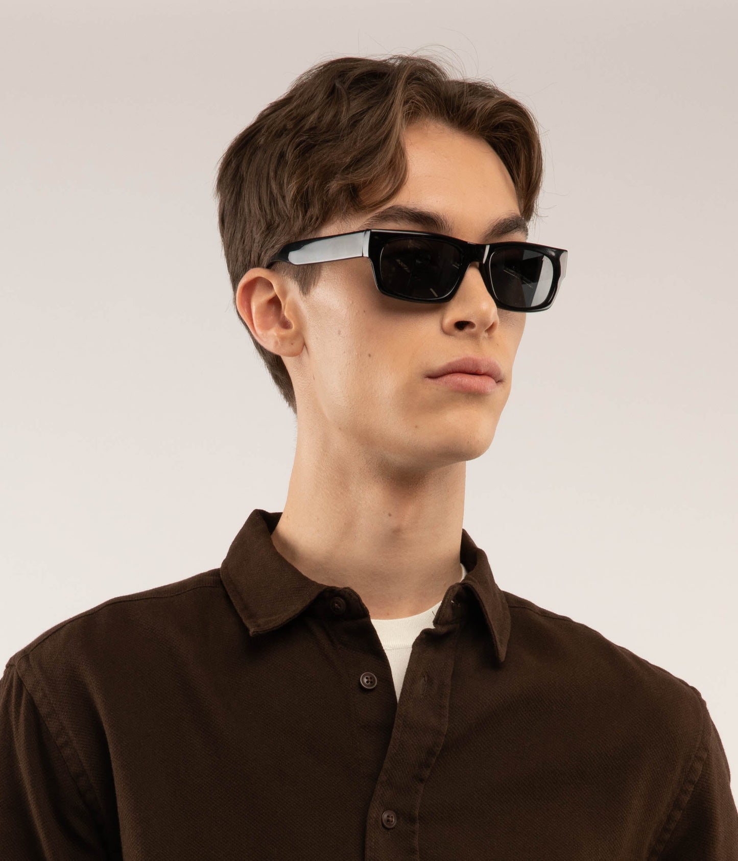 SHIBA Rectangle Sunglasses | Color: Black - variant::smoke