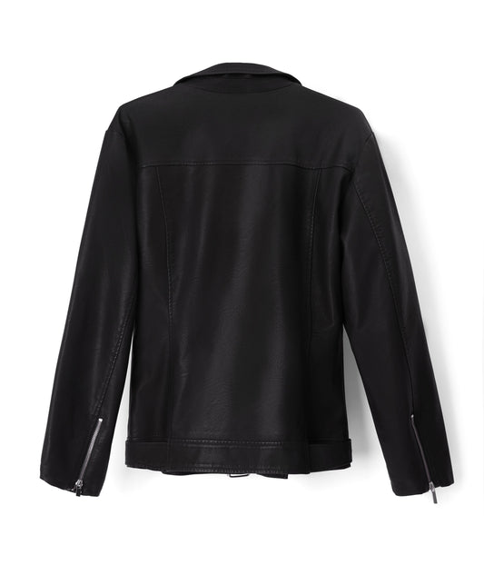 DALEX Men's Vegan Motorcycle Jacket | Color: Black - variant::black