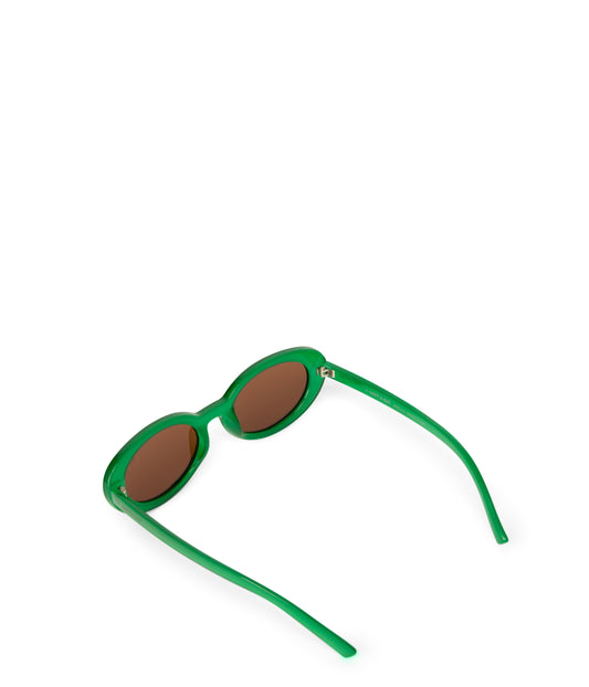 MIELA-2 Recycled Oval Sunglasses | Color: Green, Brown - variant::green