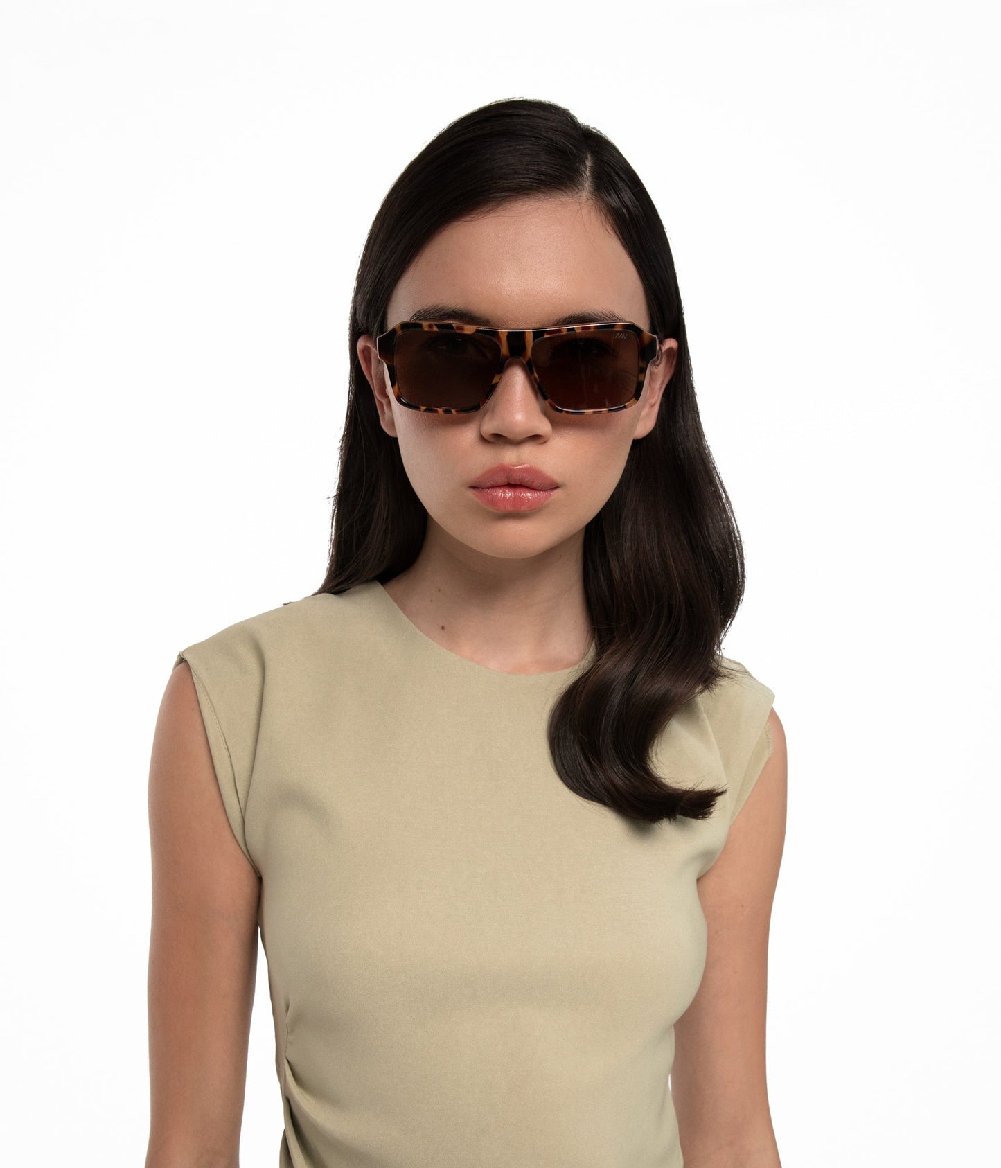 RYLEE Retro Square Sunglasses | Color: Brown - variant::pribro